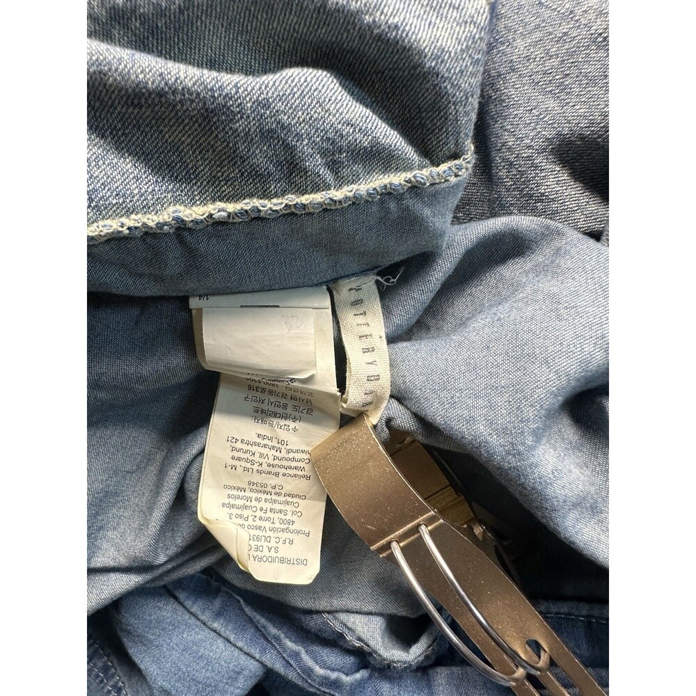 Vintage Pottery Barn Soft Washed Denim King Duvet Cover w/ruffle Trim - Picture 6 of 8